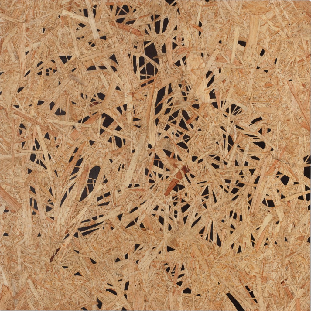 o.T., 2016, Intarsien in Gronspanplatte, 65 x 65 cm | untitled, 2016, inlays in OSB, 65 x 65 cm