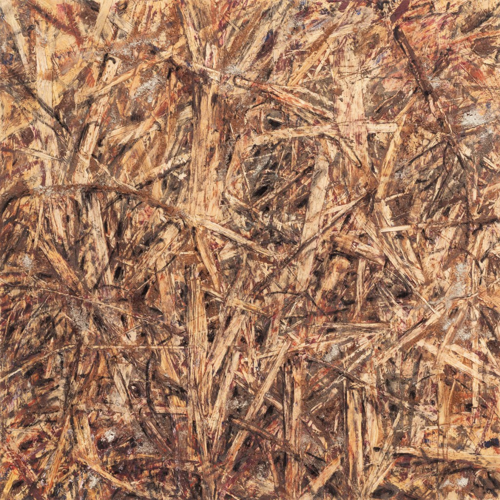 o.T., 2013, Mischtechnik auf Grobspanplatte, 60 x 60 cm | untitled, 2013, mixed media on OSB, 60 x 60 cm